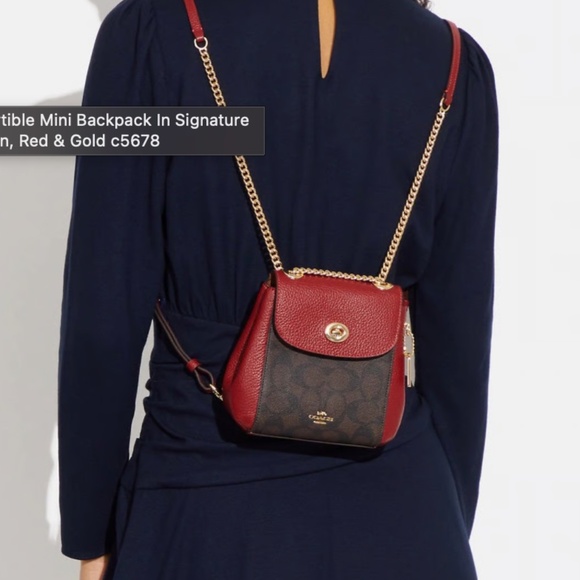 Coach Convertible Mini Backpack In Signature Canvas - Picture 4 of 4